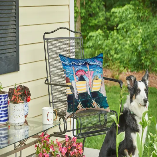 Mermaid Beach Party Indoor/Outdoor Throw Pillow, 18" x 18" {3}