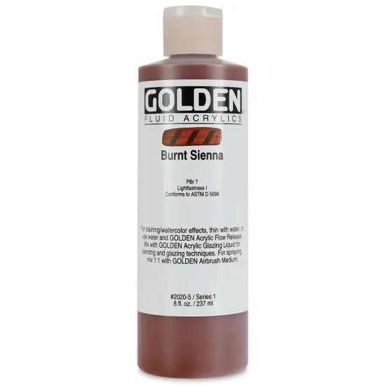 Golden Fluid Acrylics - Burnt Sienna, 8 oz bottle {1}