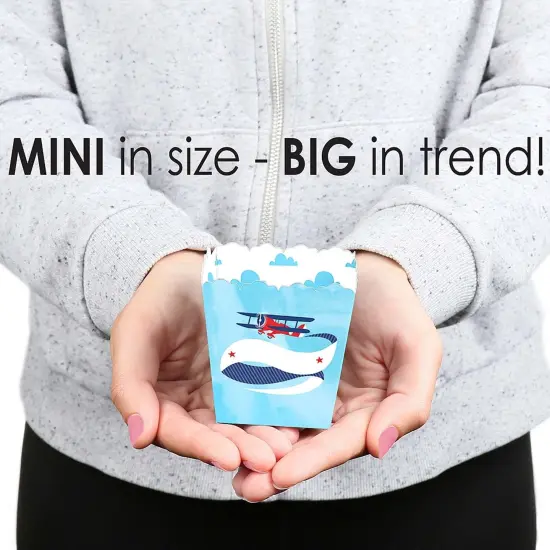 Big Dot of Happiness Taking Flight - Airplane - Party Mini Favor Boxes - Vintage Plane Baby Shower or Birthday Party Treat Candy Boxes - Set of 12 {6}