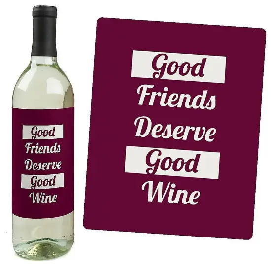 Big Dot of Happiness Girly Thank You - Thank You Gift for Women - Wine Bottle Label Stickers - Set of 4 {3}