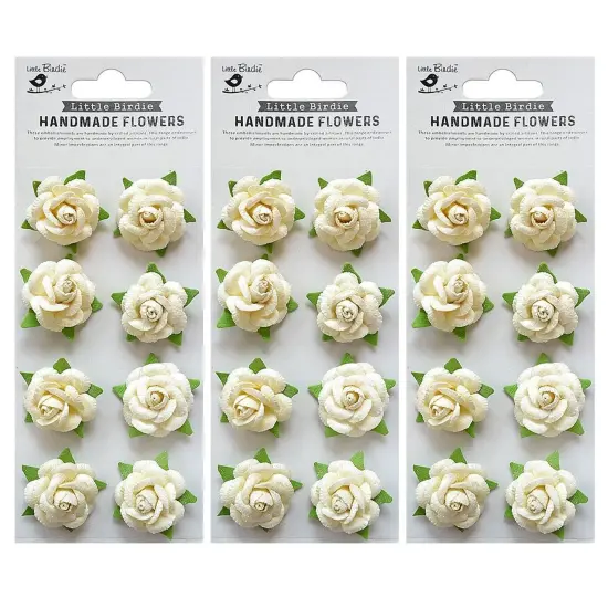 Pack of 3 - Little Birdie Angel Rose Paper Flowers 8/Pkg-Amor Mio {1}