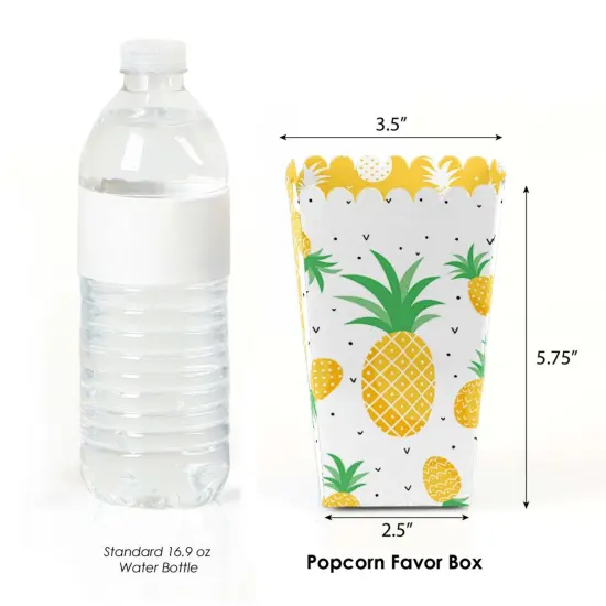 Big Dot of Happiness Tropical Pineapple - Summer Party Favor Popcorn Treat Boxes - Set of 12 {3}