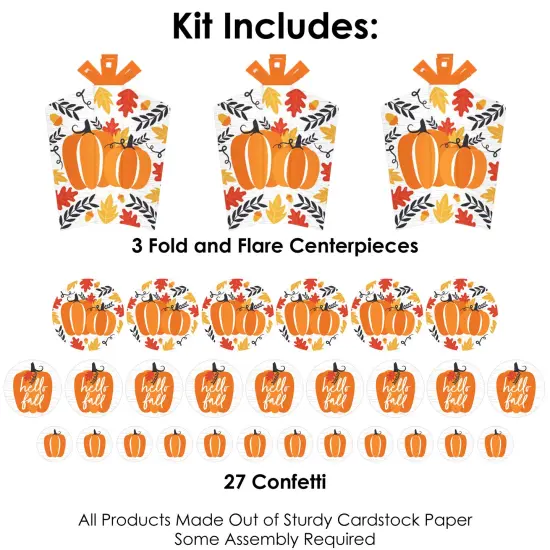 Big Dot of Happiness Fall Pumpkin - Halloween or Thanksgiving Party Decor and Confetti - Terrific Table Centerpiece Kit - Set of 30 {4}