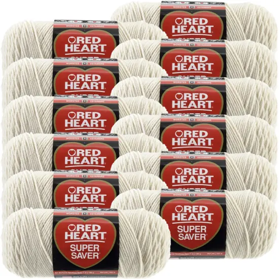 Multipack of 12 - Red Heart Super Saver Yarn-Aran {1}