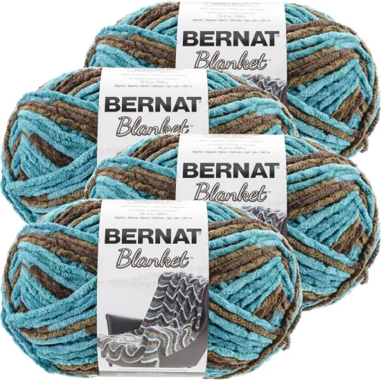 Multipack of 4 - Bernat Blanket Big Ball Yarn-Mallard Wood {1}