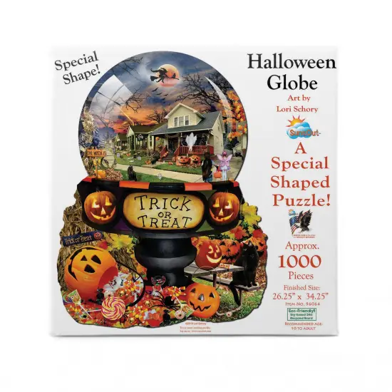 Sunsout Halloween Globe 1000 pc Special Shape Halloween Jigsaw Puzzle 96064 {4}