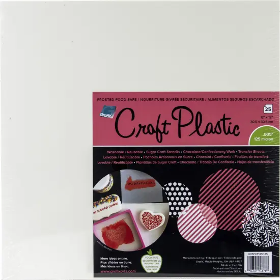Grafix Foodsafe Craft Plastic Sheets 12"X12" 25/Pkg-Frosted .005 {1}