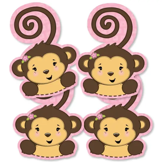 Big Dot of Happiness Pink Monkey Girl - Monkey Decorations DIY Baby Shower or Birthday Party Essentials - Set of 20 {3}