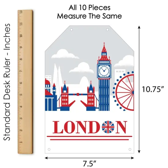 Big Dot of Happiness Cheerio, London - Hanging Vertical Paper Door Banners - British UK Party Wall Decoration Kit - Indoor Door Decor {7}