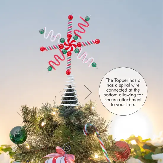 Ornativity Candy Snowflake Tree Topper - Peppermint Candy Cane Sour Belt Jelly Licorice Star Snowflakes Christmas Tree Top Decorations {3}