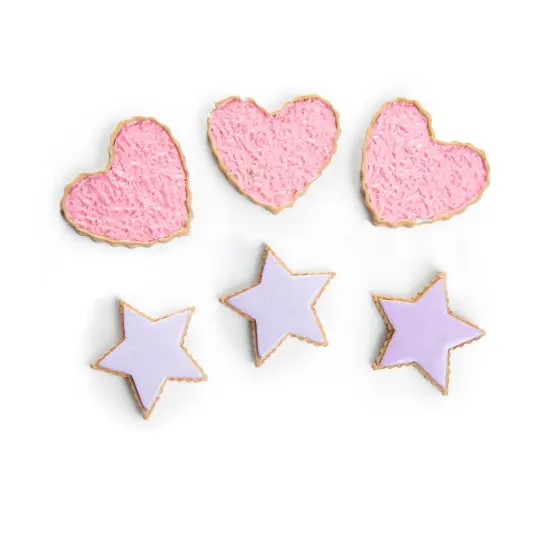 The Queen's Treasures 18 Inch Doll 6pc Hearts and Stars Frosted Cookies {6}