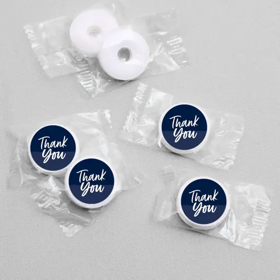 Big Dot of Happiness Navy Blue Elegantly Simple - Guest Party Favors Round Candy Sticker Favors - Labels Fits Chocolate Candy (1 sheet of 108) {4}