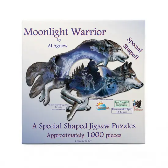Sunsout Moonlight Warrior 1000 pc Special Shape Jigsaw Puzzle 95497 {4}