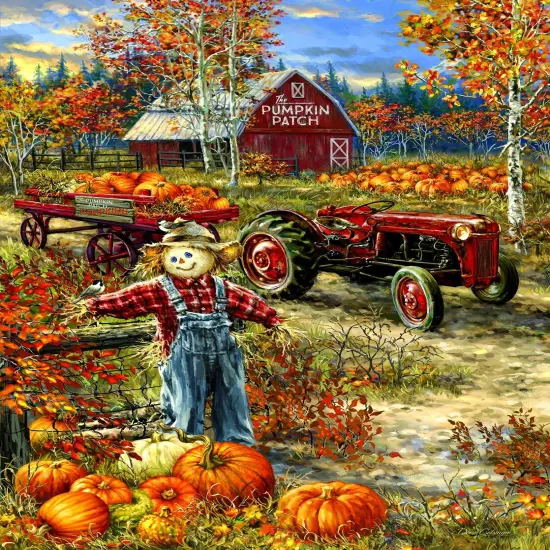 Sunsout The Pumpkin Patch Farm 1000 pc Halloween Jigsaw Puzzle 57144 {1}
