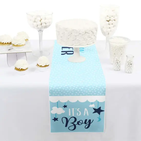 Big Dot of Happiness It's a Boy - Petite Blue Baby Shower Paper Table Runner - 12 x 60 inches {3}