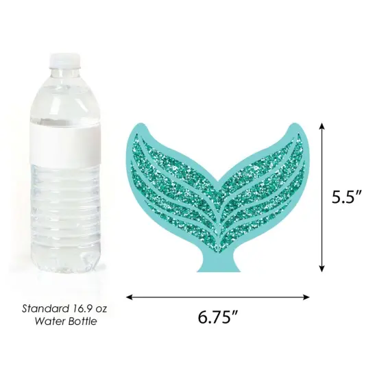 Big Dot of Happiness Let's Be Mermaids - Tail Decorations DIY Baby Shower or Birthday Party Essentials - Set of 20 {6}