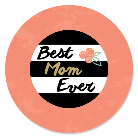 Big Dot of Happiness Best Mom Ever - Mother's Day - Party Circle Sticker Labels - 24 Count {1}