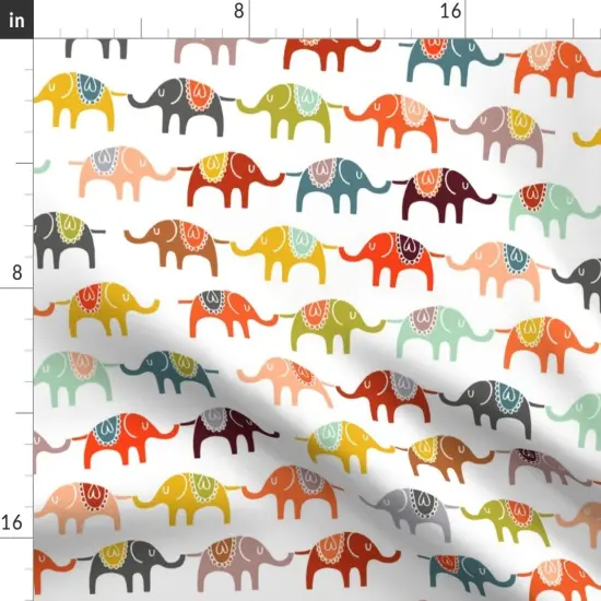 Various Fabrics by the Yard or Fat Quarter Elephant Circus Colorful Kids Children Animals Whimsical Boho Room Decor African Nursery Modern Custom Printed Fabric by Spoonflower {2}