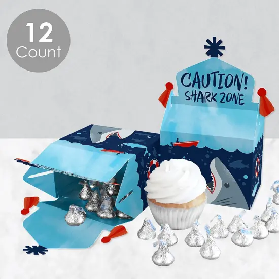 Big Dot of Happiness Shark Zone - Treat Box Party Favors - Jawsome Shark Party or Birthday Party Goodie Gable Boxes - Set of 12 {4}