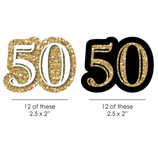 Big Dot of Happiness Adult 50th Birthday - Gold - DIY Shaped Birthday Party Cut-Outs - 24 Count {3}