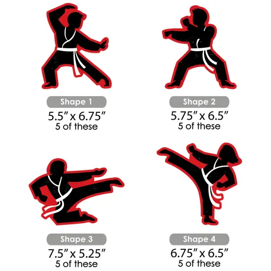 Big Dot of Happiness Karate Master - Decorations DIY Martial Arts Birthday Party Essentials - Set of 20 {7}