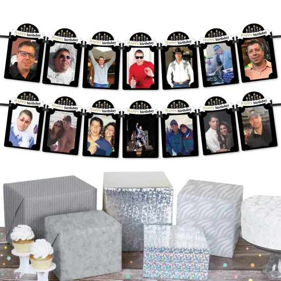 Big Dot of Happiness Adult Happy Birthday - Gold - DIY Birthday Party Decor - Picture Display - Photo Banner {3}