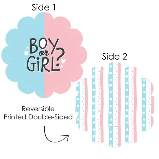 Big Dot of Happiness Baby Gender Reveal - Team Boy or Girl Party Round Table Decorations - Paper Chargers - Place Setting For 12 {4}