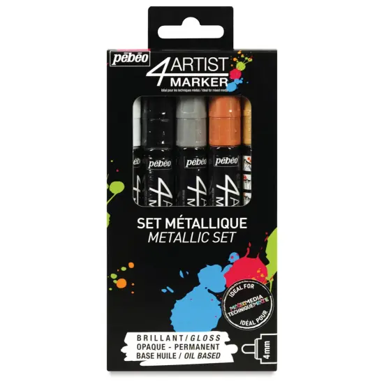 Pebeo 4Artist Marker - Metallics, Set of 5, 4 mm {1}