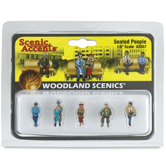 Woodland Scenics Model Scenery - Seated Scale People, Pkg of 5, 1/8" {2}