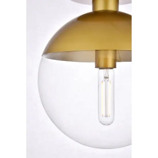 Eclipse 1 Light Brass Flush Mount With Clear Glass {4}
