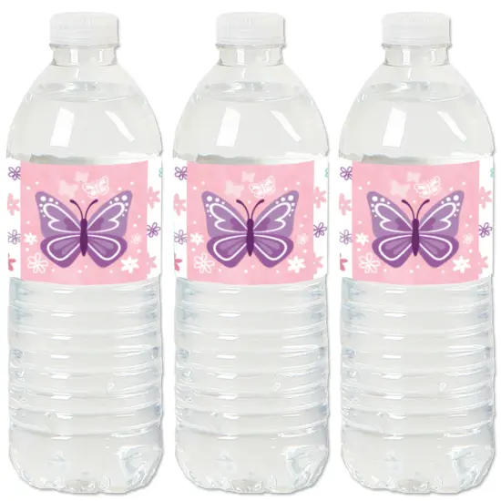 Big Dot of Happiness Beautiful Butterfly - Floral Baby Shower or Birthday Party Water Bottle Sticker Labels - Set of 20 {1}