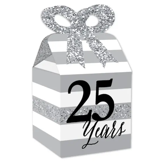 Big Dot of Happiness We Still Do - 25th Wedding Anniversary - Square Favor Gift Boxes - Anniversary Party Bow Boxes - Set of 12 {1}