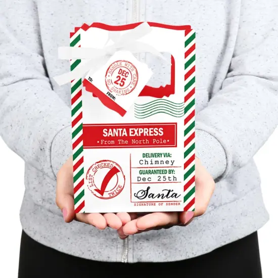 Big Dot of Happiness Santa's Special Delivery - from Santa Claus Christmas Favor Boxes - Set of 12 {6}
