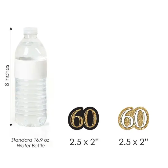 Big Dot of Happiness Adult 60th Birthday - Gold - DIY Shaped Birthday Party Cut-Outs - 24 Count {6}