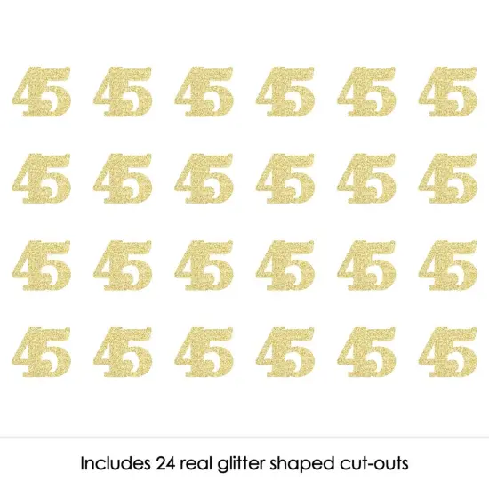 Big Dot of Happiness Gold Glitter 45 - No-Mess Real Gold Glitter Cut-Out Numbers - 45th Birthday Party Confetti - Set of 24 {3}