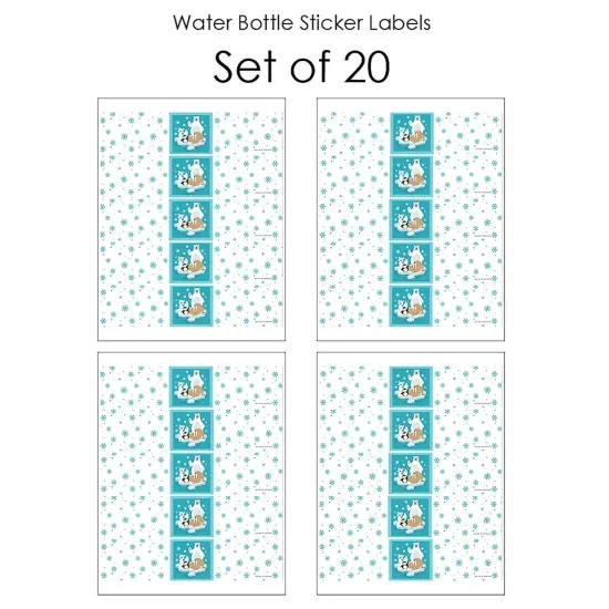 Big Dot of Happiness Arctic Polar Animals - Winter Baby Shower or Birthday Party Water Bottle Sticker Labels - Set of 20 {4}
