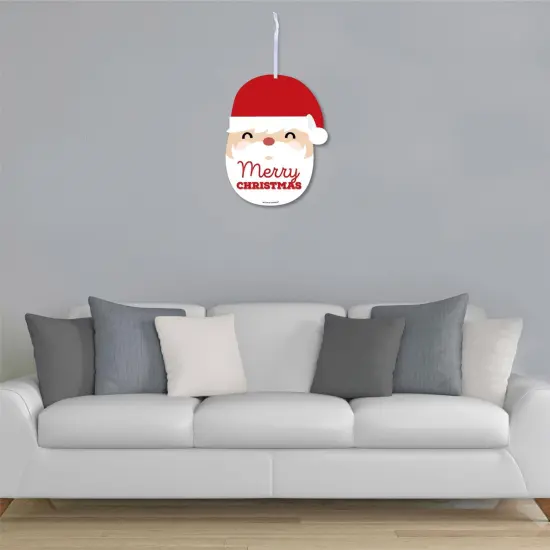 Big Dot of Happiness Jolly Santa Claus - Hanging Porch Christmas Party Outdoor Decorations - Front Door Decor - 1 Piece Sign {4}