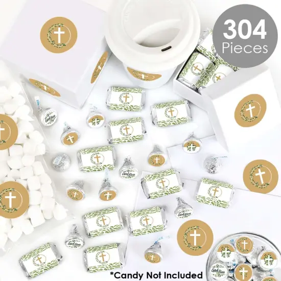 Big Dot of Happiness Elegant Cross - Religious Party Candy Favor Sticker Kit - 304 Pieces {3}
