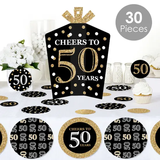 Big Dot of Happiness Adult 50th Birthday - Gold - Birthday Party Decor and Confetti - Terrific Table Centerpiece Kit - Set of 30 {3}