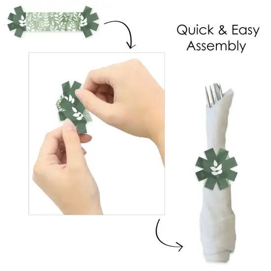 Big Dot of Happiness Boho Botanical - Greenery Party Paper Napkin Holder - Napkin Rings - Set of 24 {6}