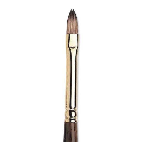 Winsor & Newton Monarch Mongoose Brush - Short Filbert, Long Handle, Size 2 {1}