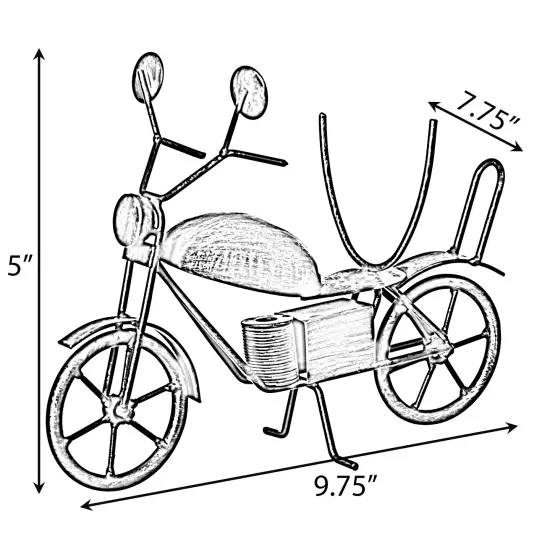 Metal Figurine Motorcycle Shaped Vintage Wine Single Bottle Holder Stand Rack {4}