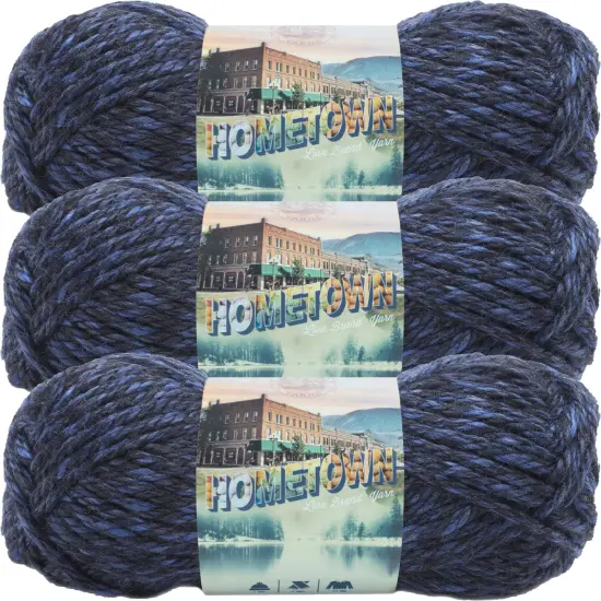 (3 Pack) Lion Brand Yarn Hometown Yarn, Milwaukee Midnight {1}