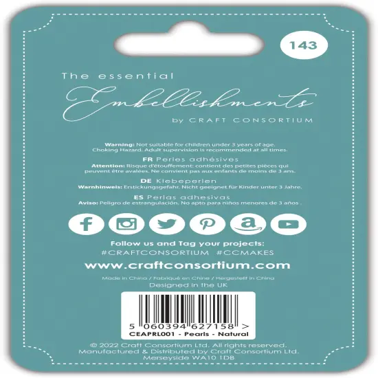 Craft Consortium Essential Adhesive Pearls 143/Pkg-Natural Pearl {4}