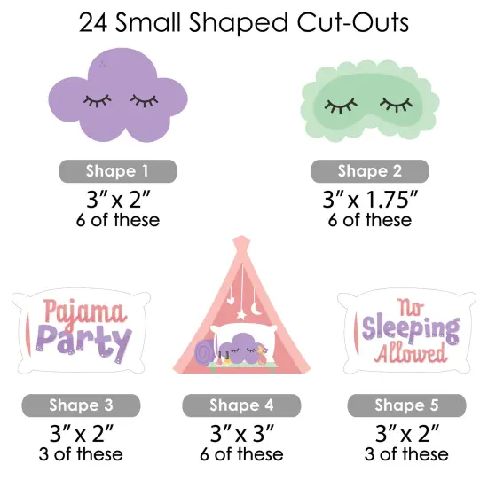 Big Dot of Happiness Pajama Slumber Party - Girls Sleepover Birthday Party DIY Decorations - Clothespin Garland Banner - 44 Pieces {7}