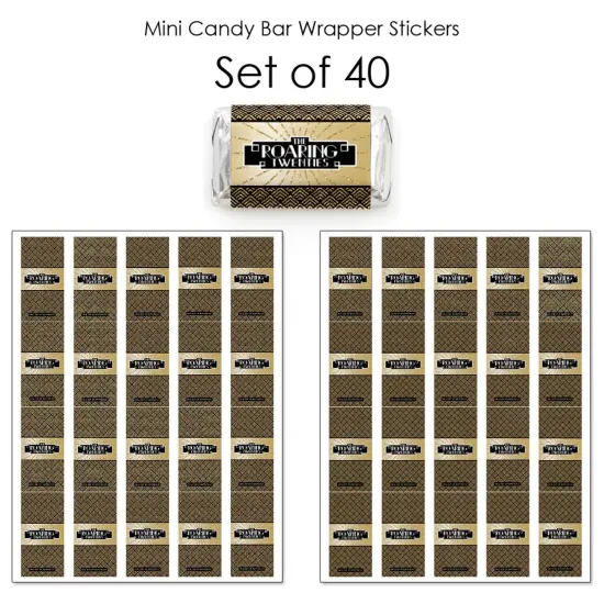 Big Dot of Happiness Roaring 20's - Mini Candy Bar Wrapper Stickers - 1920s Art Deco Jazz Party Small Favors - 40 Count {4}