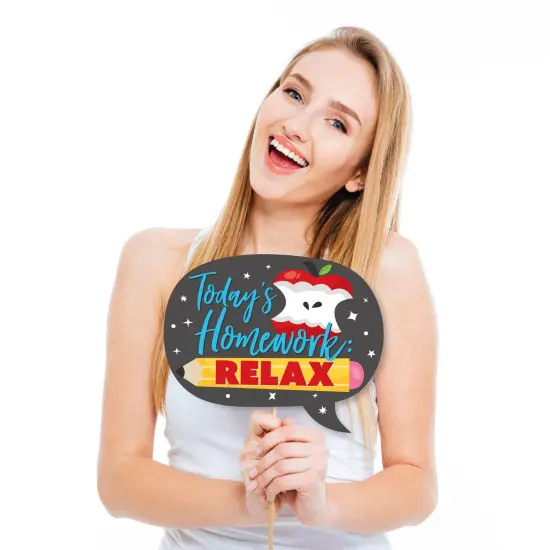 Big Dot of Happiness Funny Teacher Retirement - Happy Retirement Party Photo Booth Props Kit - 10 Piece {3}