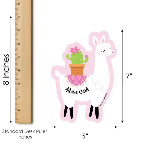 Big Dot of Happiness Whole Llama Fun - Wish Card Fiesta Baby, Bridal Shower or Bachelorette Party Activities - Shaped Advice Cards Game - Set of 20 {6}