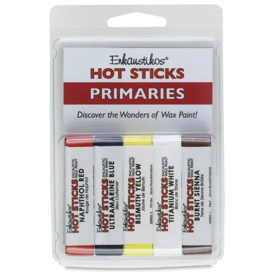 Enkaustikos Hot Sticks Encaustic Paints - Set of 5, Primary Colors, 13 ml sticks {1}