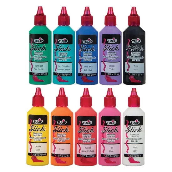 Tulip Dimensional Fabric Paint Set - Slick, Rainbow Color Collection, Set of 10 {1}